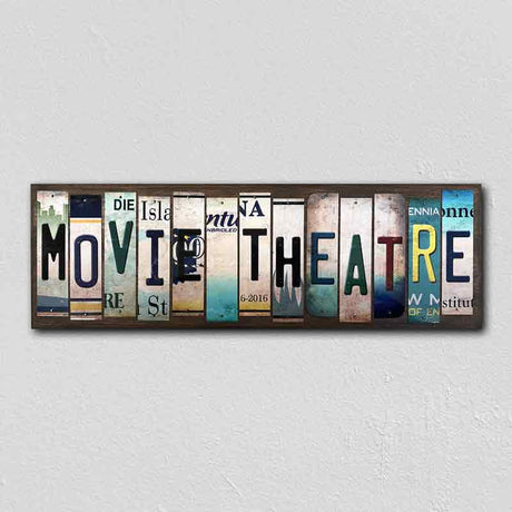 Movie Theatre License Plate Tag Strips Novelty Wood Signs WS-480