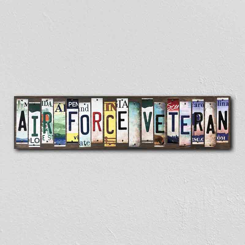 Air Force Veteran License Plate Tag Strips Novelty Wood Signs WS-494