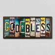 God Bless License Plate Tag Strips Novelty Wood Signs WS-497