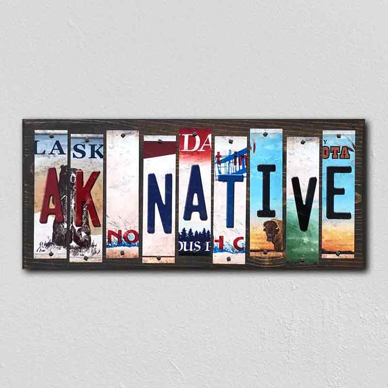 AK Native License Plate Tag Strips Novelty Wood Signs WS-504