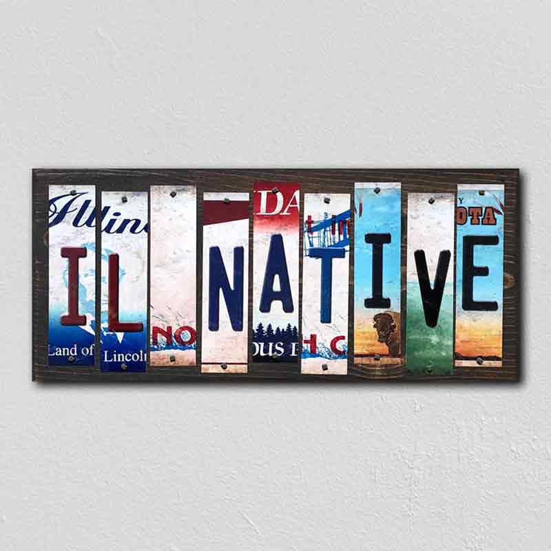 IL Native License Plate Tag Strips Novelty Wood Signs WS-514