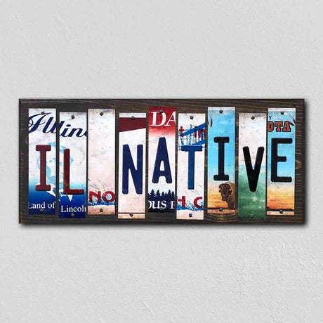 IL Native License Plate Tag Strips Novelty Wood Signs WS-514