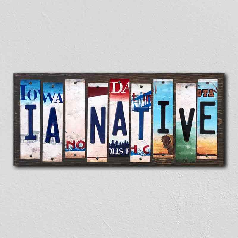 IA Native License Plate Tag Strips Novelty Wood Signs WS-516