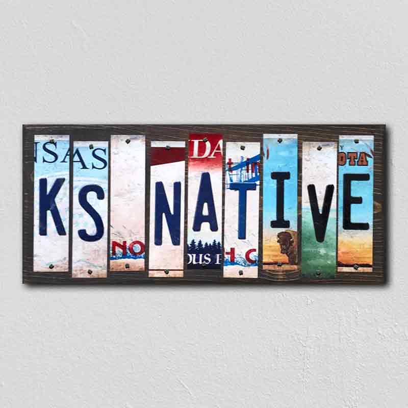 KS Native License Plate Tag Strips Novelty Wood Signs WS-517