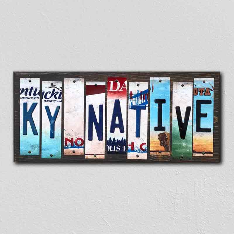 KY Native License Plate Tag Strips Novelty Wood Signs WS-518