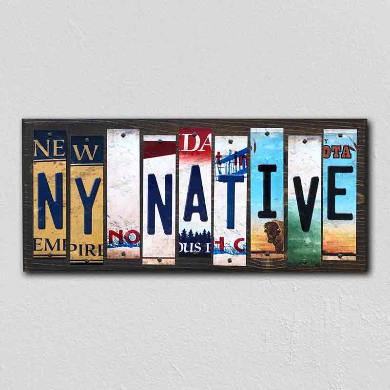 NY Native License Plate Tag Strips Novelty Wood Signs WS-533