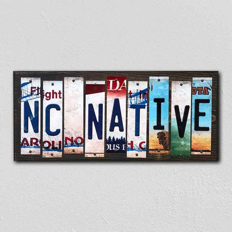 NC Native License Plate Tag Strips Novelty Wood Signs WS-534