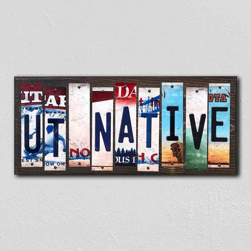 UT Native License Plate Tag Strips Novelty Wood Signs WS-545