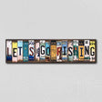 Lets Go Fishing License Plate Tag Strips Novelty Wood Signs WS-558