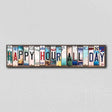 Happy Hour All Day License Plate Tag Strips Novelty Wood Signs WS-559