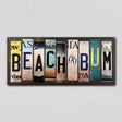 Beach Bum License Plate Tag Strips Novelty Wood Signs WS-592