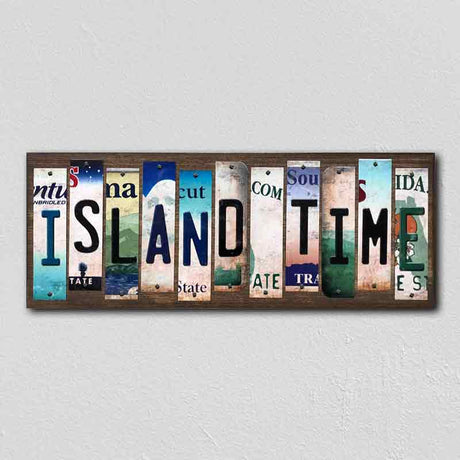 Island Time License Plate Tag Strips Novelty Wood Signs WS-596