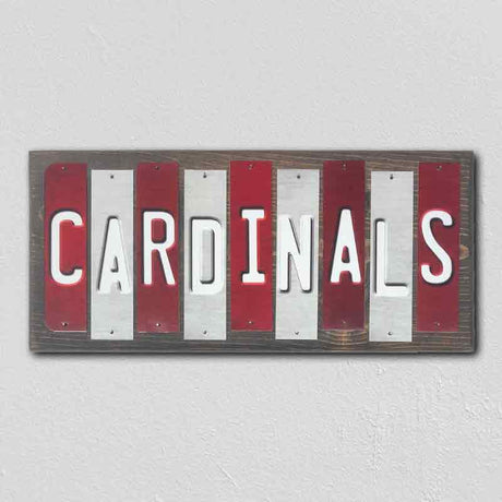 Cardinals Team Colors Baseball Fun Strips Novelty Wood Sign WS-600