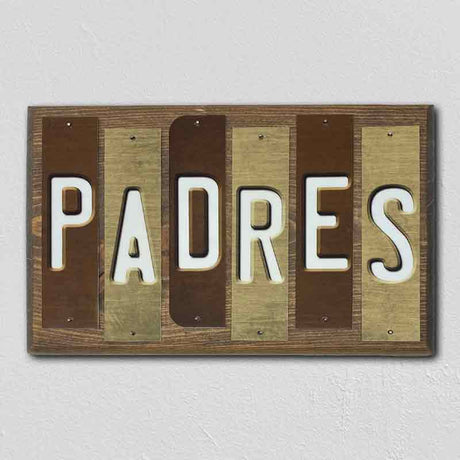 Padres Team Colors Baseball Fun Strips Novelty Wood Sign WS-614