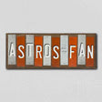 Astros Fan Team Colors Baseball Fun Strips Novelty Wood Sign WS-617