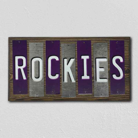 Rockies Team Colors Baseball Fun Strips Novelty Wood Sign WS-636