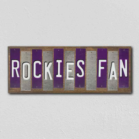 Rockies Fan Team Colors Baseball Fun Strips Novelty Wood Sign WS-637