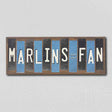 Marlins Fan Team Colors Baseball Fun Strips Novelty Wood Sign WS-657