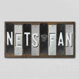 Nets Fan Team Colors Basketball Fun Strips Novelty Wood Sign WS-663