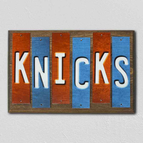 Knicks Team Colors Basketball Fun Strips Novelty Wood Sign WS-664