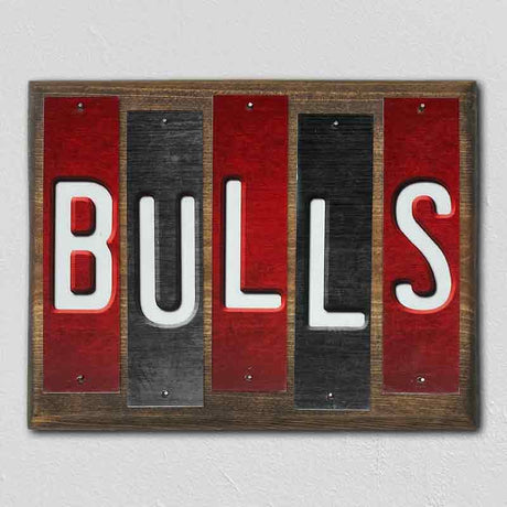 Bulls Team Colors Basketball Fun Strips Novelty Wood Sign WS-668