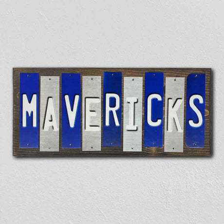 Mavericks Team Colors Basketball Fun Strips Novelty Wood Sign WS-692