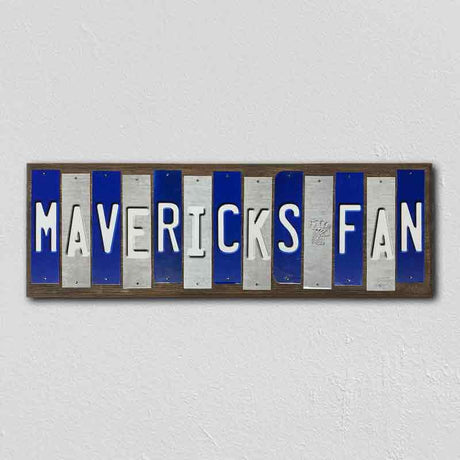 Mavericks Fan Team Colors Basketball Fun Strips Novelty Wood Sign WS-693