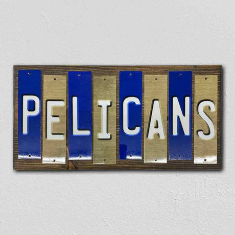 Pelicans Team Colors Basketball Fun Strips Novelty Wood Sign WS-694