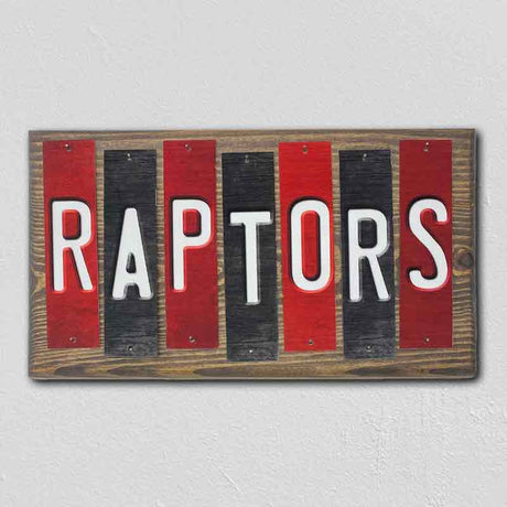 Raptors Team Colors Basketball Fun Strips Novelty Wood Sign WS-706