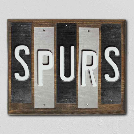 Spurs Team Colors Basketball Fun Strips Novelty Wood Sign WS-708