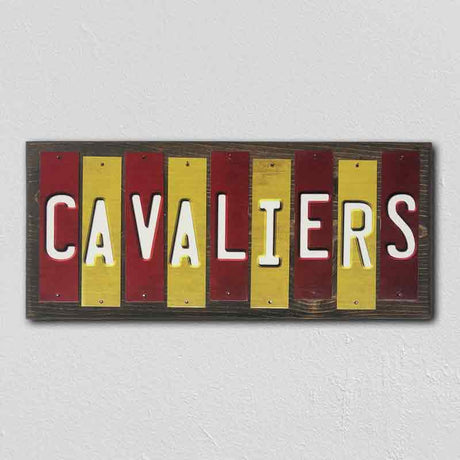 Cavaliers Team Colors Basketball Fun Strips Novelty Wood Sign WS-712