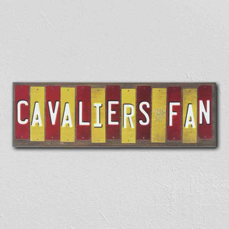 Cavaliers Fan Team Colors Basketball Fun Strips Novelty Wood Sign WS-713