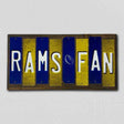 Rams Fan Team Colors Football Fun Strips Novelty Wood Sign WS-723