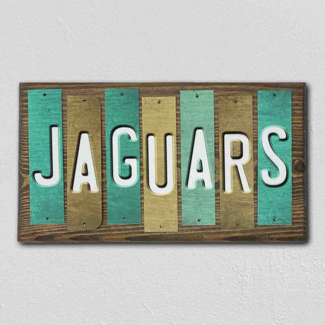 Jaguars Team Colors Football Fun Strips Novelty Wood Sign WS-732