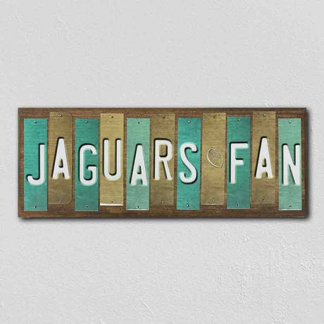 Jaguars Fan Team Colors Football Fun Strips Novelty Wood Sign WS-733