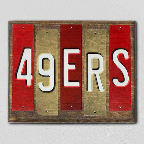 49ers Team Colors Football Fun Strips Novelty Wood Sign WS-740