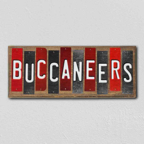 Buccaneers Team Colors Football Fun Strips Novelty Wood Sign WS-748