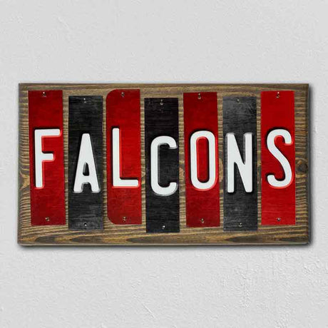 Falcons Team Colors Football Fun Strips Novelty Wood Sign WS-760