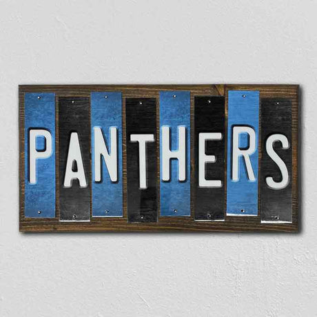 Panthers Team Colors Football Fun Strips Novelty Wood Sign WS-764