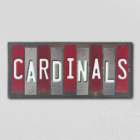 Cardinals Team Colors Football Fun Strips Novelty Wood Sign WS-766