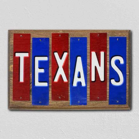 Texans Team Colors Football Fun Strips Novelty Wood Sign WS-774