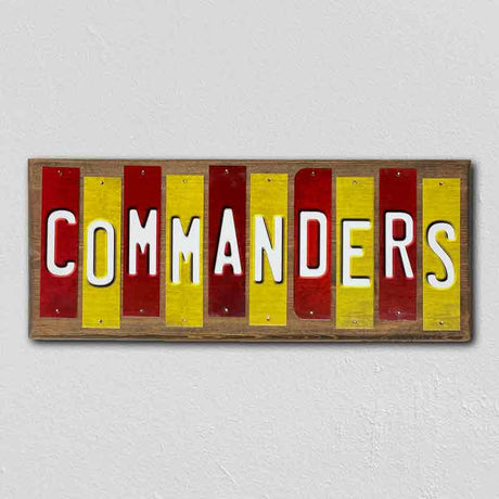 Commanders Team Colors Football Fun Strips Novelty Wood Sign WS-776