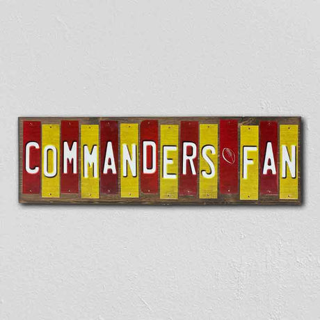 Commanders Fan Team Colors Football Fun Strips Novelty Wood Sign WS-777