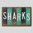 Sharks Team Colors Hockey Fun Strips Novelty Wood Sign WS-782