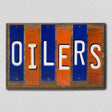 Oilers Team Colors Hockey Fun Strips Novelty Wood Sign WS-786