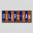 Oilers Fan Team Colors Hockey Fun Strips Novelty Wood Sign WS-787