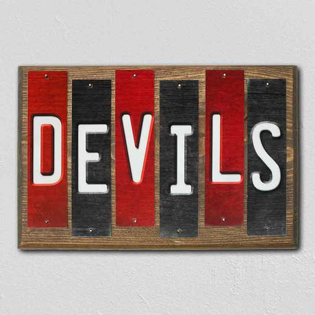 Devils Team Colors Hockey Fun Strips Novelty Wood Sign WS-792