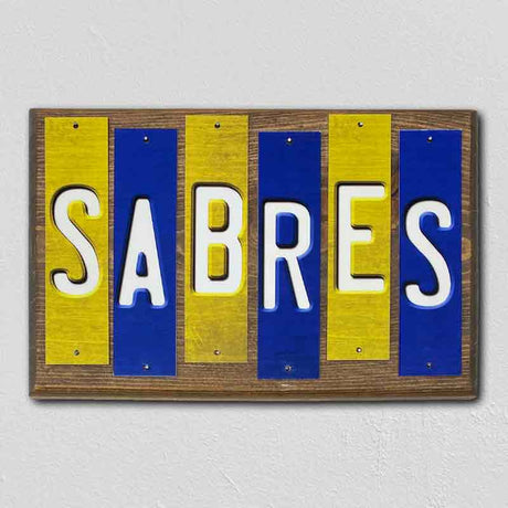 Sabres Team Colors Hockey Fun Strips Novelty Wood Sign WS-794