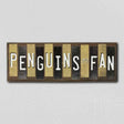 Penguins Fan Team Colors Hockey Fun Strips Novelty Wood Sign WS-797