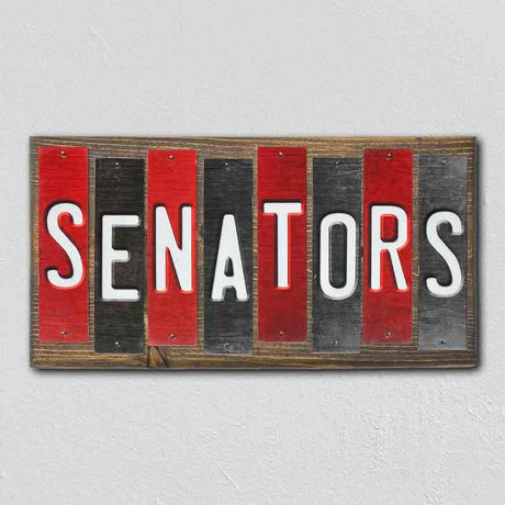 Senators Team Colors Hockey Fun Strips Novelty Wood Sign WS-798